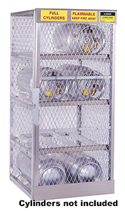 Cylinder Safety Cabinet - 30"w x 32"d x 65"h - 8 Horiz. LPG Tanks