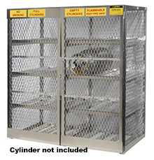 Cylinder Safety Cabinet - 60"w x 32"d x 65"h - 16 Horiz. LPG Tanks