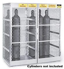 Cylinder Safety Cabinet - 60"w x 32"d x 65"h - 20 Vert. Compressed Gas Tanks