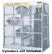 Cylinder Safety Cabinet - 60"w x 32"d x 65"h - 8 Horiz & 10 Vert Tanks