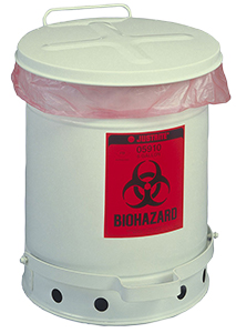 Biohazard Waste Can, 6 gallon with foot operated cover