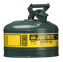 Type I Green Flammables (Oils) Safety Can, 1-gal., 9-1/2" x 11"