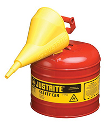 Type I Red Flammables Safety Can, 2-gal./w funnel, 9.5" x 13.25"