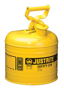 Type I Yellow Flammables (Diesel) Safety Can, 2-gal., 9-1/2" x 13-3/4"