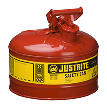 Type I Red Flammables Safety Can, 2.5-gal. , 11-1/2" x 11-3/4"