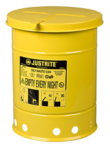 Yellow Oily Waste Can, 6-gal. with hand operated cover
