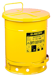 Yellow Oily Waste Can, 14-gal. with foot operated cover