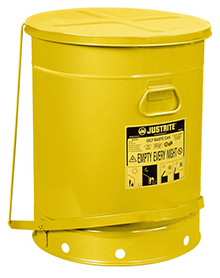 Yellow Oily Waste Can, 21-gal. with foot operated cover