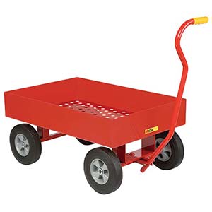 5th Wheel Wagon - 24" x 36" Perforated Deck, 6" Sides, 10" Solid Rubber Wheels, 1200 lb. Cap.