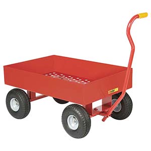 5th Wheel Wagon - 24" x 36" Perforated Deck, 6" Sides, 10" Pneumatic Wheels, 1200 lb. Cap.