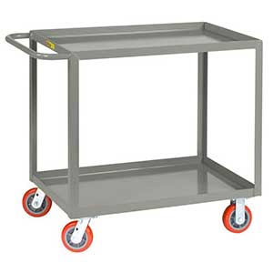 Medium Duty Service Cart - 2 Shelves, 30"W x 60"L, Lip Top
