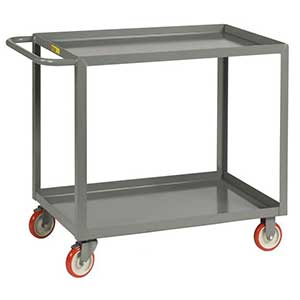 Light Duty Service Cart - 2 Shelves, 18"W x 32"L, Lip Top
