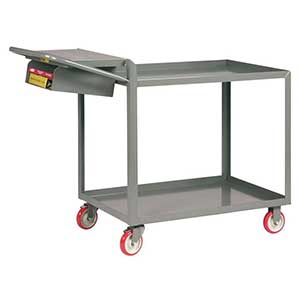 Order Picking Cart - 2 Shelves, 24"W x 36"L, Lip Top, Storage Pocket