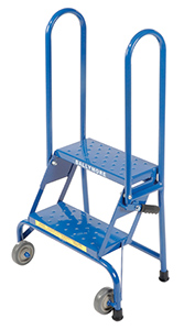 Tilt and Roll Folding Ladder - 2 Step, 19" Platform Height, 7"D Top Step
