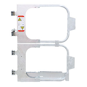 Full Height Adjustable Ladder Safety Gate - Galvanized, 20" to 30" Opening