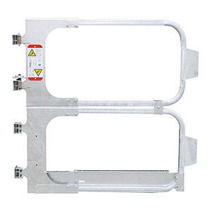 Full Height Adjustable Ladder Safety Gate - Galvanized, 30" to 40" Opening