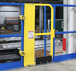 Full Height Adjustable Ladder Safety Gate - Yellow, 28-3/4" to 32-1/2" Opening