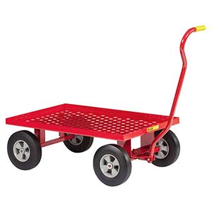 5th Wheel Wagon - 24" x 36" Perforated Deck w/ Retaining Lip, 10" Solid Rubber Wheels, 1200 lb. Cap.