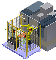 Robotic Machine Tool Tending System - Automated Load/Unload, 44 lb. Payload Cap.