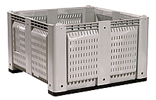 Bulk Bin - 48"W x 48"D x 28"H, Vented, Gray, 2-Runner w/ Air Curtains, XS Inserts, 2-way Entry