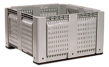 Bulk Bin - 48"W x 48"D x 28"H, Vented, Gray, 2-Runner w/ Air Curtains, 2-way Entry