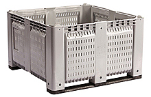 Bulk Bin - 48"W x 48"D x 28"H, Vented, Gray, 2-Runner