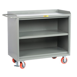 Mobile Workbench Cabinet - 24" x 48", Center Shelf, Steel Top