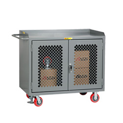 Mobile Workbench Cabinet - 24" x 48", Steel Top, Perforated Cabinet Doors