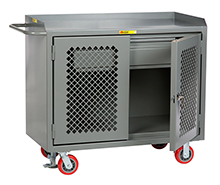 Mobile Workbench Cabinet - 24" x 48", 1 Drawer, Steel Top, Perforated Cabinet Doors