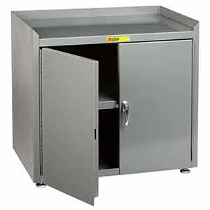 Steel Wall Security Cabinet - 24"D x 24"W, 2 Doors & Center Shelf