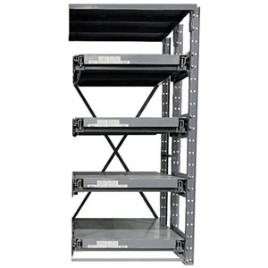 Roll-Out Shelving Rack Adder - 48"W x 48"D x 62"H, 3 Shelves, 2000 lbs. per Shelf