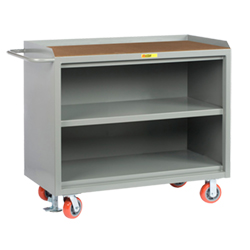 Mobile Workbench Cabinet - 24" x 48", Center Shelf, Hardboard Top