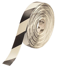Floor Tape - White with Black, 2-in. x 100-ft.