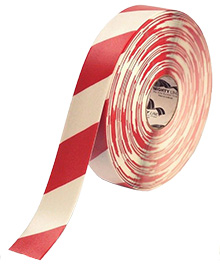 Floor Tape - White with Red, 2-in. x 100-ft.