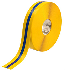 Floor Tape - Yellow with Blue Center, 2-in. x 100-ft.