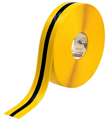 Floor Tape - Yellow with Black Center, 2-in. x 100-ft.