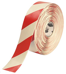 Floor Tape - White with Red, 3-in. x 100-ft.