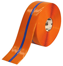 Floor Tape - Orange with Blue Center, 4-in. x 100-ft.