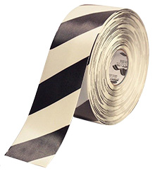 Floor Tape - White with Black, 4-in. x 100-ft.