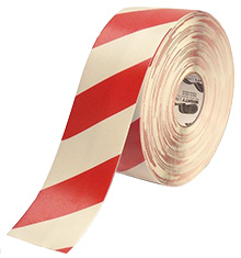 Floor Tape - White with Red, 4-in. x 100-ft.
