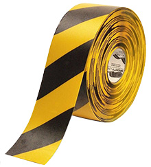 Floor Tape - Yellow with Black, 4-in. x 100-ft.