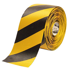 Floor Tape - Yellow with Black, 6-in. x 100-ft.