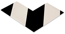 Floor Tape - Angle, White with Black, 6-in. x 6-in. x 3-in., Box of 100