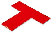 Floor Tape - T, Red, 6-in. x 6-in. x 2-in., Box of 100