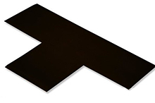 Floor Tape - T, Black, 9-in. x 6-in. x 3-in., Box of 100