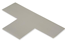 Floor Tape - T, Grey, 9-in. x 6-in. x 3-in., Box of 100