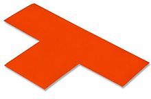 Floor Tape - T, Orange, 9-in. x 6-in. x 3-in., Box of 100