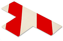 Floor Tape - T, Red with White, 9-in. x 6-in. x 3-in., Box of 100