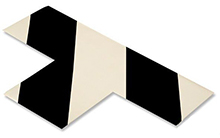 Floor Tape - T, White with Black, 9-in. x 6-in. x 3-in., Box of 100