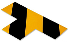 Floor Tape - T, Yellow with Black, 9-in. x 6-in. x 3-in., Box of 100